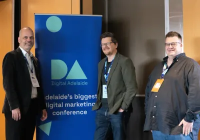 Attendees with the Digital Adelaide banner
