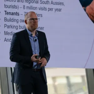 Speaker on the main stage