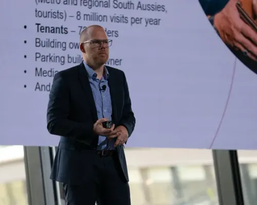 Speaker on the main keynote stage at Digital Adelaide 2025